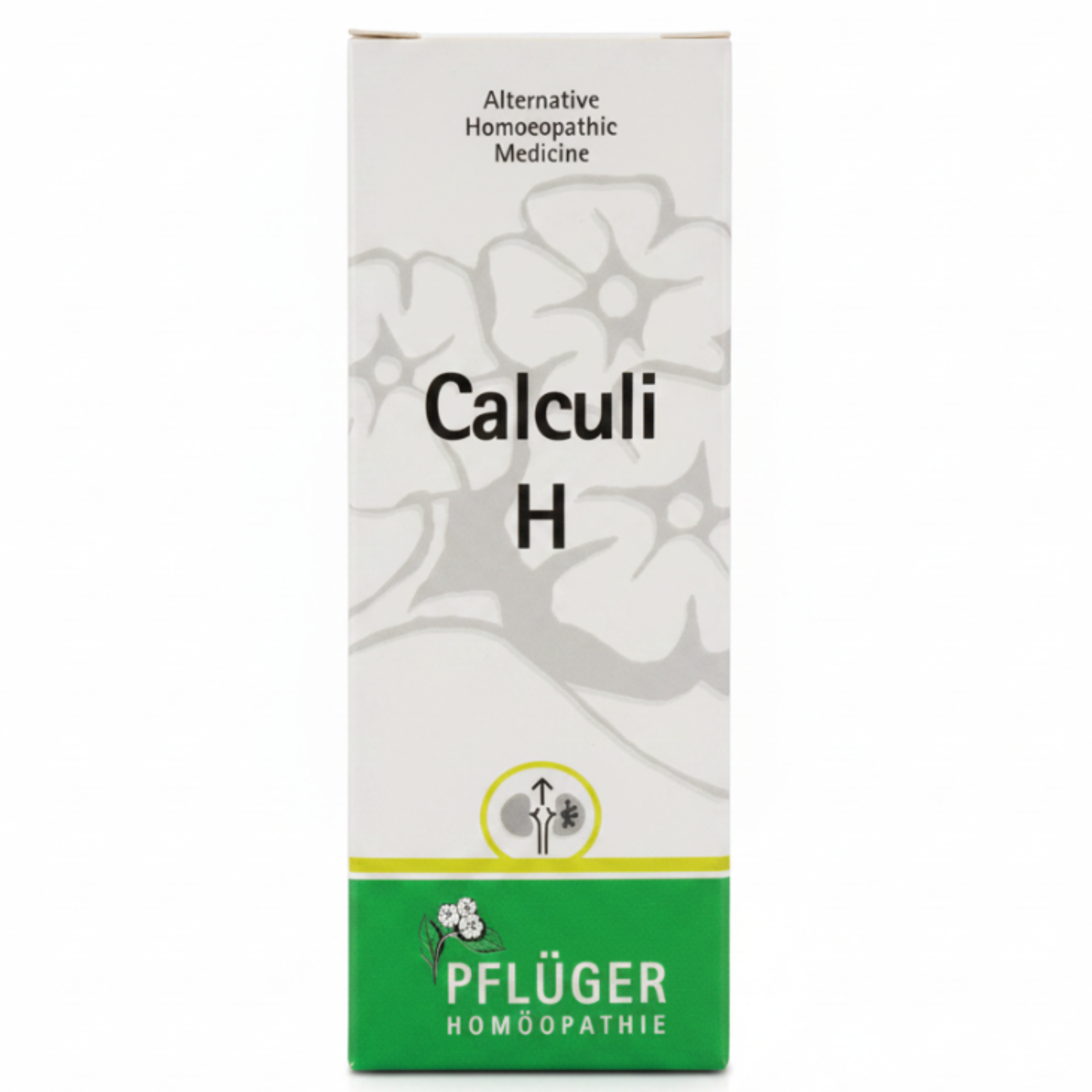 Calculi H by Pflüger – Homoeopathic drops on white background