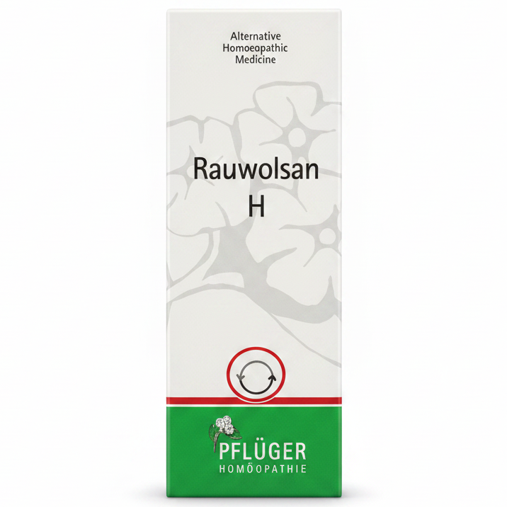 Rauwolsan H by Pflüger – Homoeopathic drops on white background