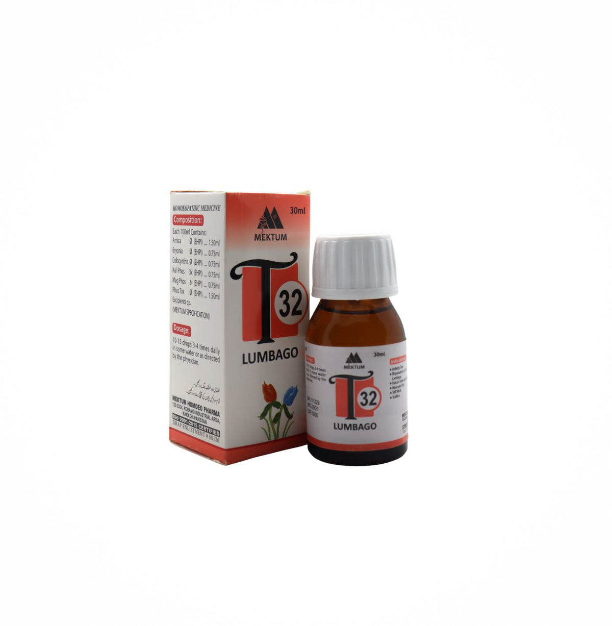 Mektum T 32 – Lumbago Remedy drops